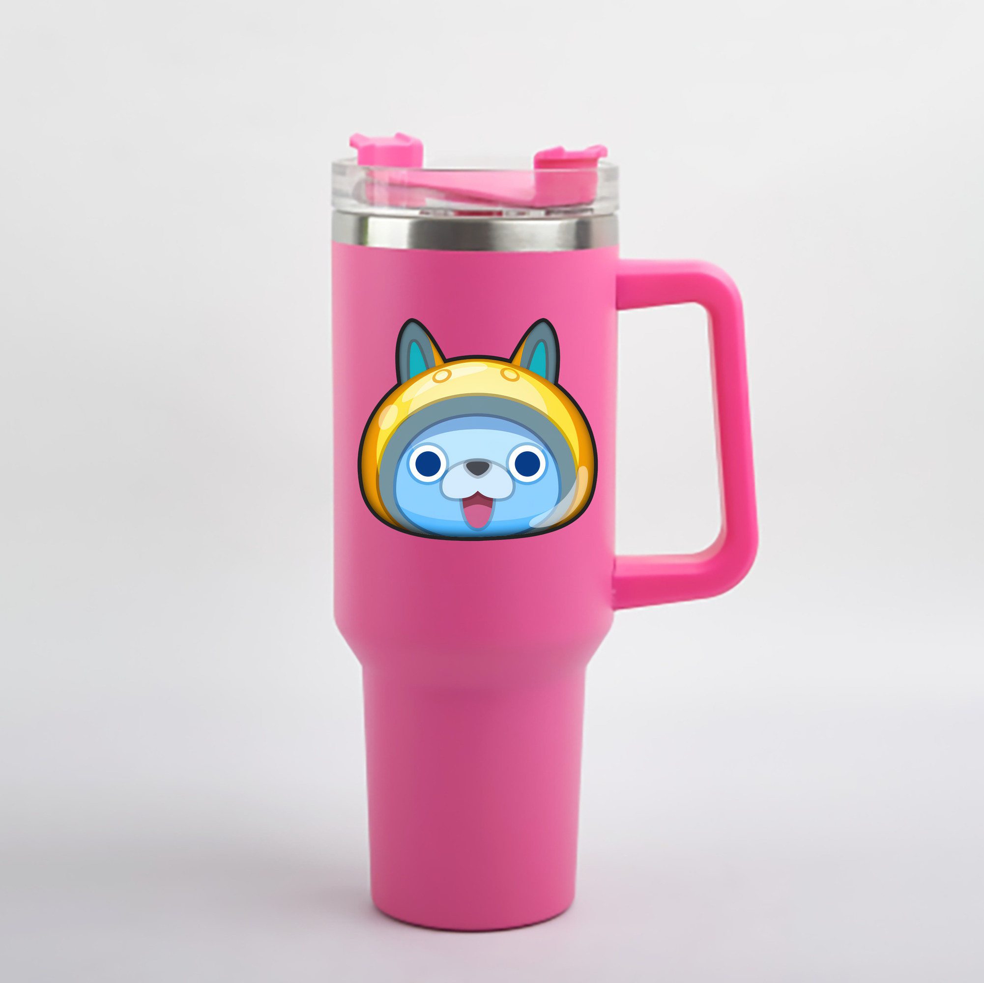 （画像用） 妖怪ウォッチ Yo-kai Watch 1200mL車用タンブラー - クリスタルステッカー（プラスチックストロー付き）
